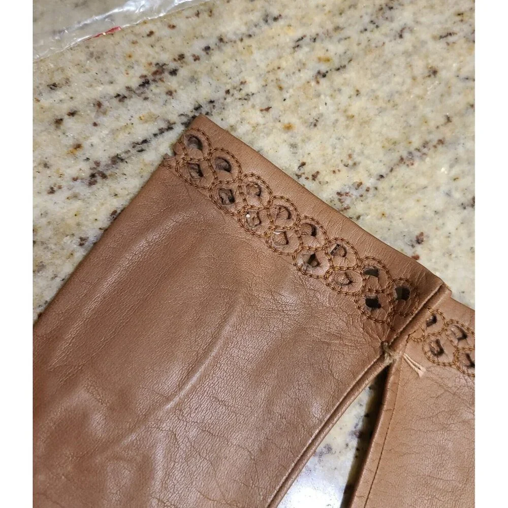 New! Vintage Size S Tan Soft Leather Formal 8.5
